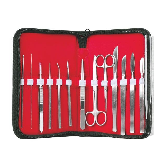 Studenten-Präparierset im Kunstlederetui oder Holzkasten