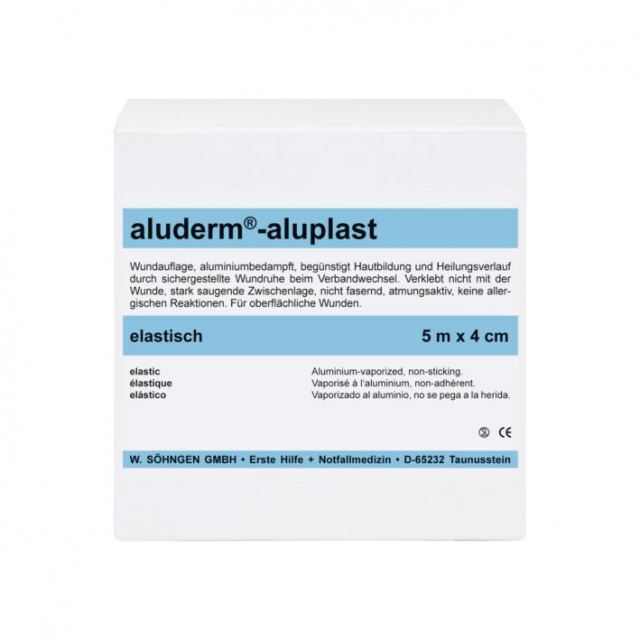 aluderm-aluplast elastisch Wundverbandpflaster 5 m x 4 cm Wundpflaster 5 m x 4 cm