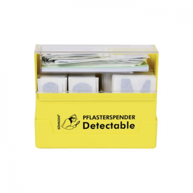 Pflasterspender gelb Pflaster detectable gefüllt Pflaster-Box