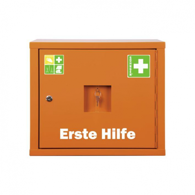 Juniorsafe Verbandschrank Norm DIN 13157 orange, weiß, grün Verbandschrank Juniorsafe Norm DIN 13157 orange, weiß, grün