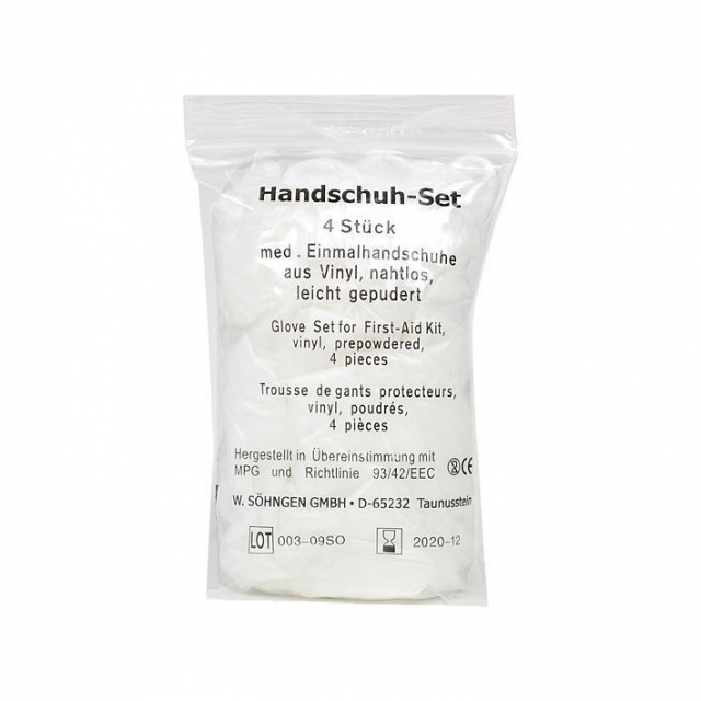 Handschuh-Set mit 4 Stück Vinyl groß Vinyl-Handschuhset