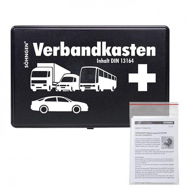 Kfz-Verbandkasten DIN 13164 plus Beatmungstuch Verbandkasten