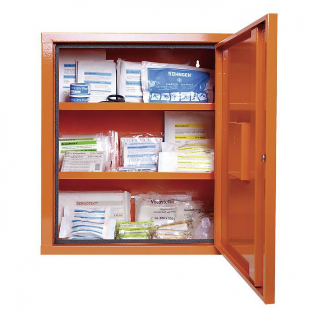 Eurosafe Verbandschrank Norm DIN 13169 orange, weiß, grün Verbandschrank Eurosafe Norm DIN 13169 orange, weiß, grün