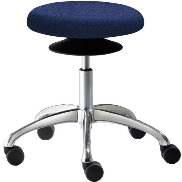 ERGO EG 3-5 A Hocker Aluminium poliert mit Rollen Rollhocker mit hohem Fußkreuz
