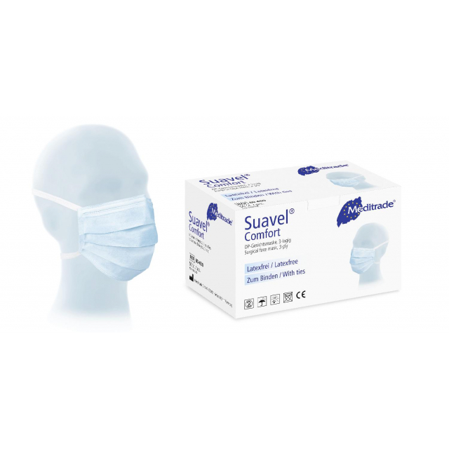 OP-Maske Suavel Comfort blau 50 Stück Bewährte OP-Maske zum Binden