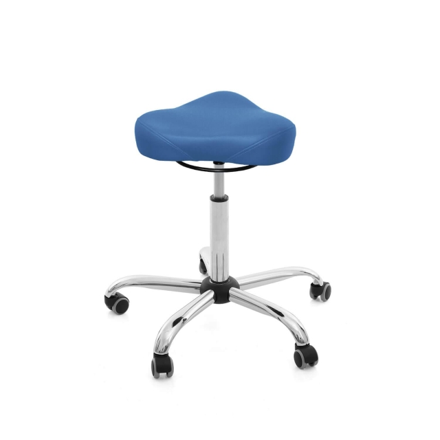 Rollhocker MedSit Triositz Omega saphir Bequemer und ergonomischer Sitzhocker