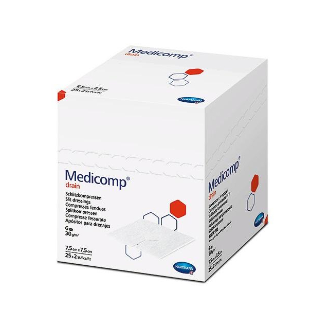 Medicomp drain Schlitzkompressen steril